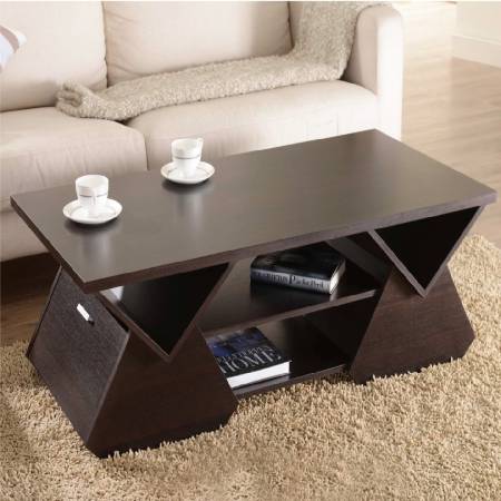 Tavolino da caffè con geometria piramidale - Tavolino da caffè contenitore con geometria piramidale rovesciata